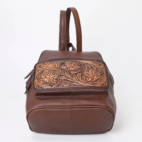 Oily Calf Leather Hand Tooled Backpack (2 colors)