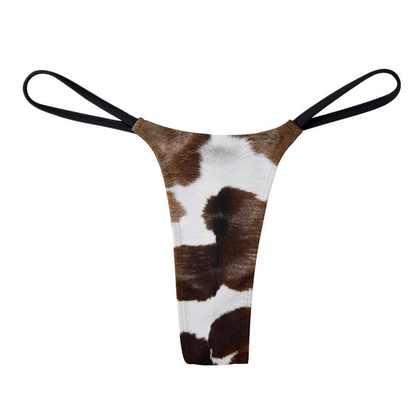 Cow Print Yoga Thong