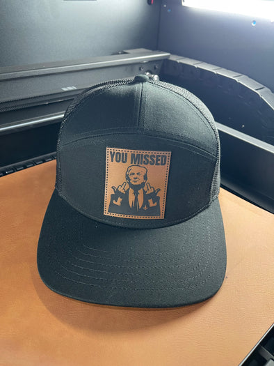 You Missed Rawhide Leather Patch SnapBack Hat
