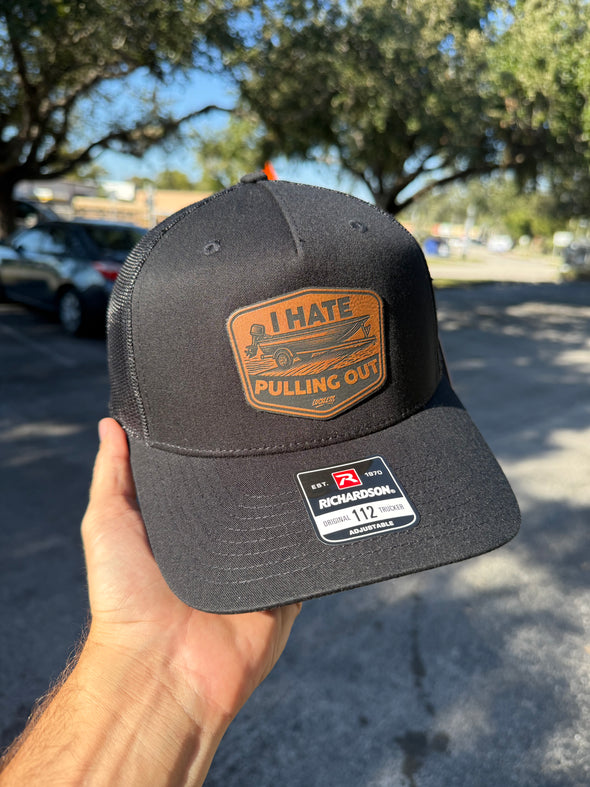 Hate Pulling Out Leather Patch Hat Luckless Outfitters