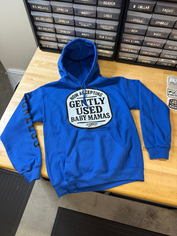 Now Accepting Gently Used Baby Mamas Hoodie Luckless Outfitters