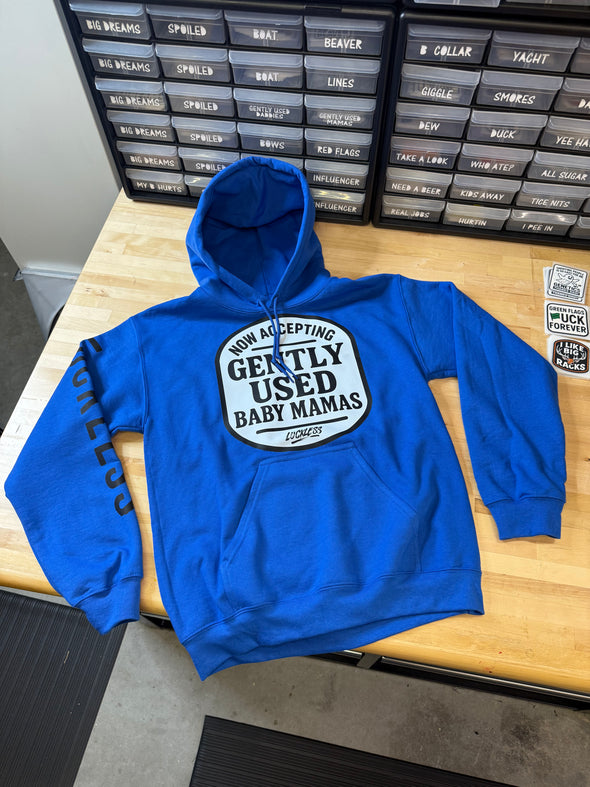 Now Accepting Gently Used Baby Mamas Hoodie Luckless Outfitters