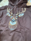 Faux Rhinestone Buck Hoodie Luckless Outfitters
