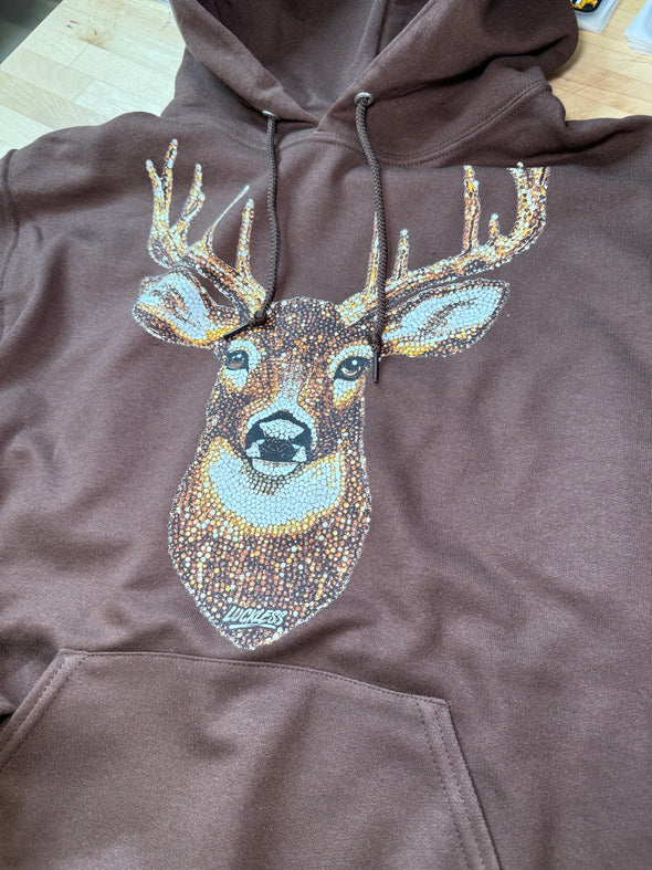 Faux Rhinestone Buck Hoodie Luckless Outfitters
