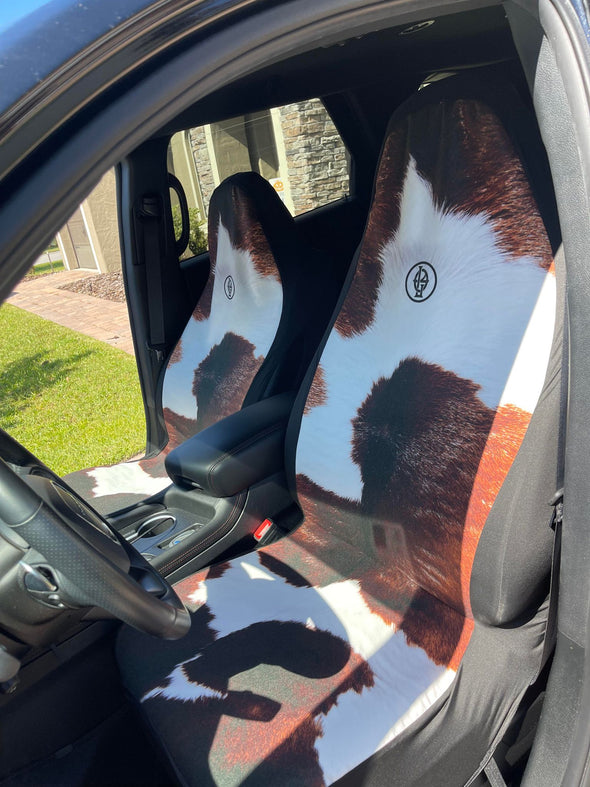 Cowhide Print Seat Covers (Set of 2)