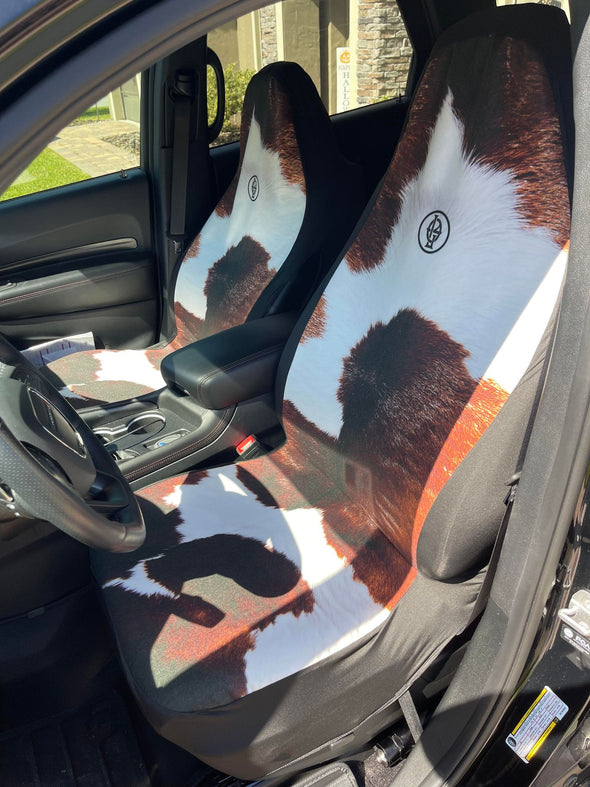 Cowhide Print Seat Covers (Set of 2)
