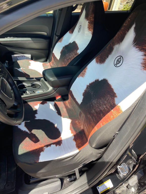 Cowhide Print Seat Covers (Set of 2)