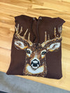 Faux Rhinestone Buck Hoodie Luckless Outfitters