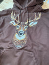 Faux Rhinestone Buck Hoodie Luckless Outfitters