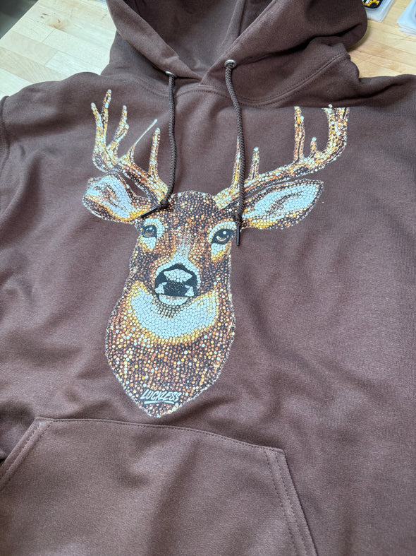 Faux Rhinestone Buck Hoodie Luckless Outfitters