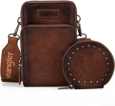 Wrangler Crossbody Cell Phone Purse | Brown