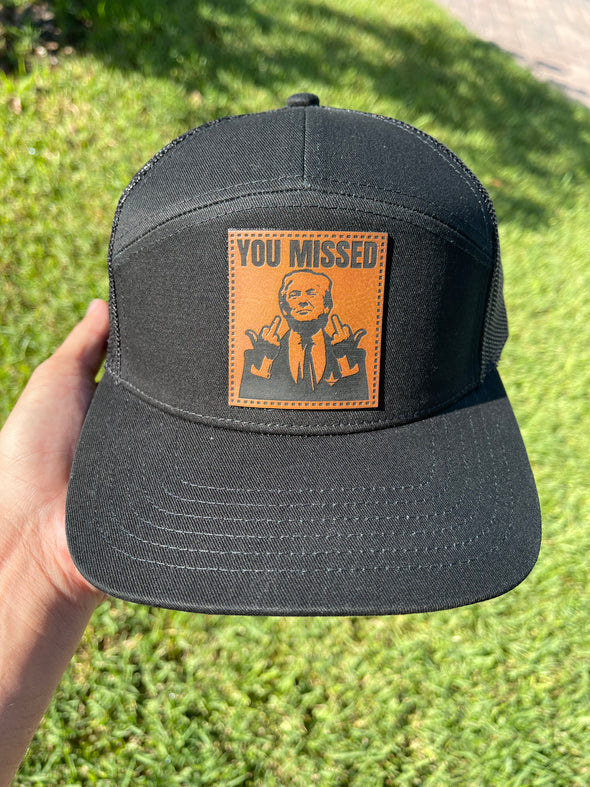 You Missed Rawhide Leather Patch SnapBack Hat