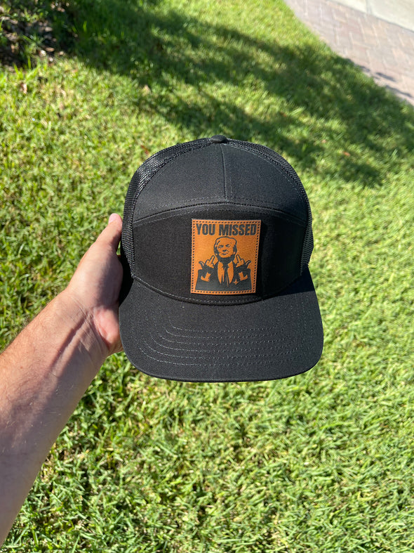 You Missed Rawhide Leather Patch SnapBack Hat