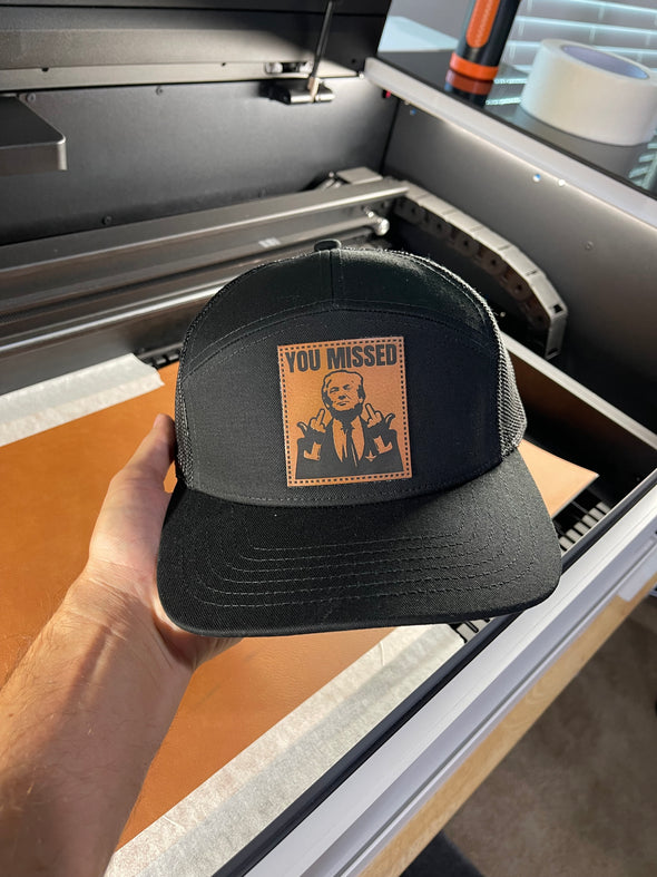 You Missed Rawhide Leather Patch SnapBack Hat