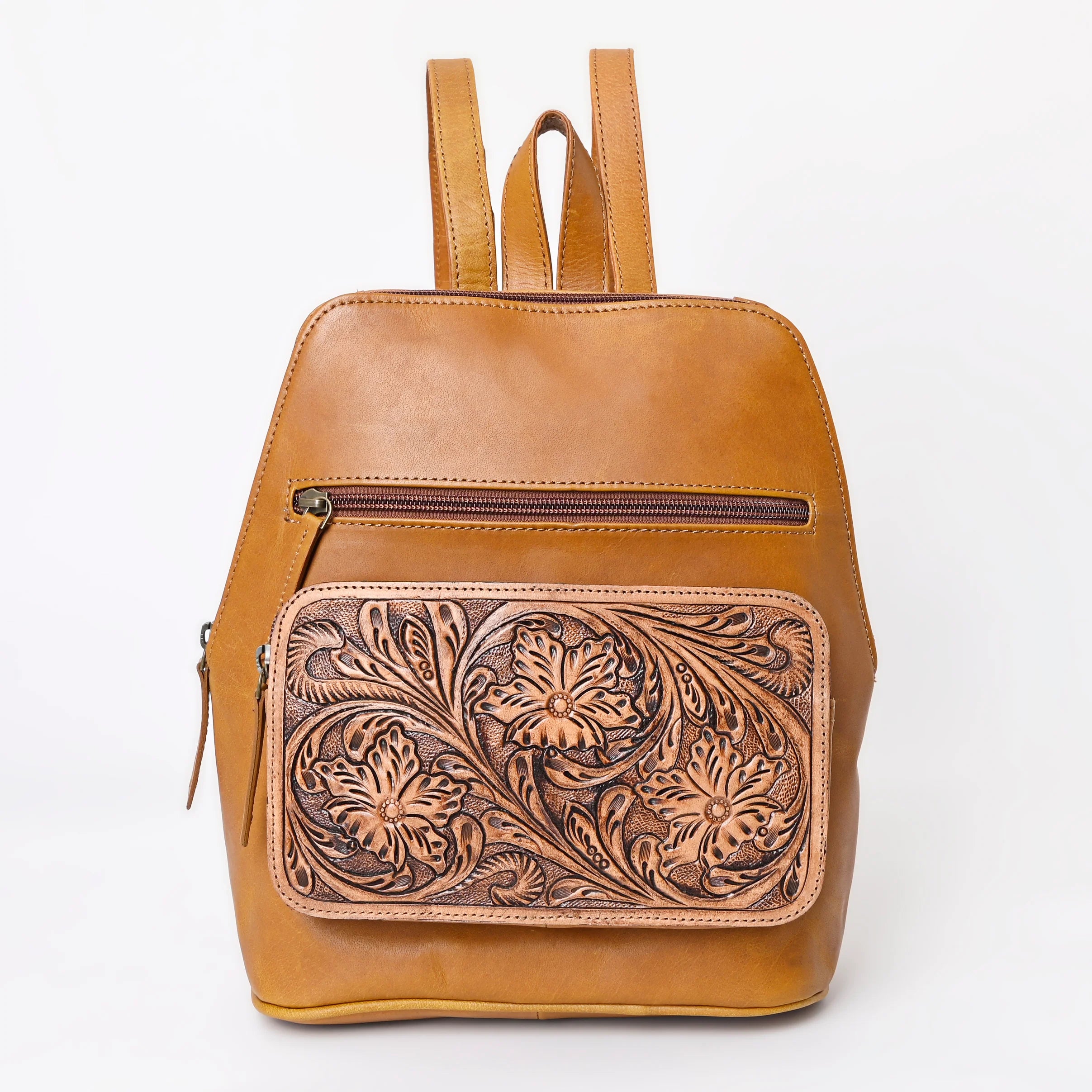 Leather deals tooled backpack