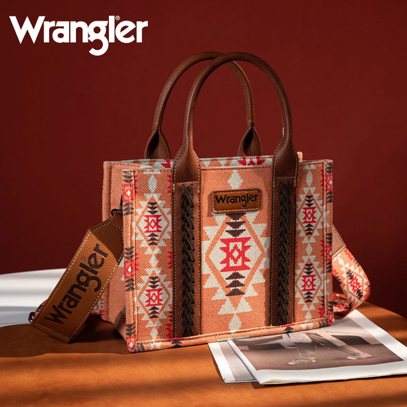 Wrangler Southwestern Canvas Tote - Orange