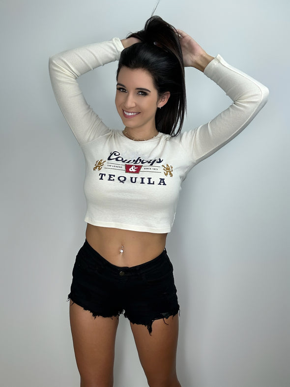 Cowboys & Tequila LS Crop