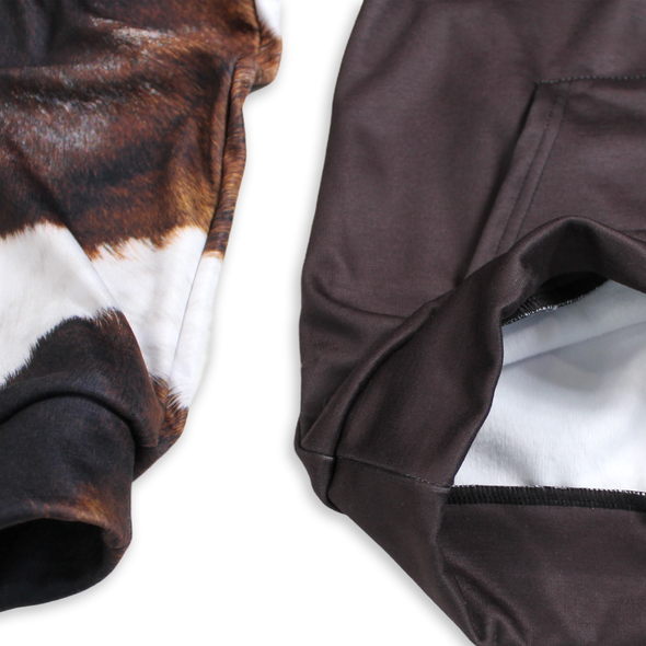 Cowhide Heavy Fleece Raglan Blocked Hoodie