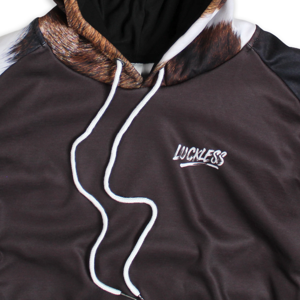 Cowhide Heavy Fleece Raglan Blocked Hoodie