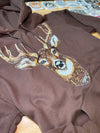 Faux Rhinestone Buck Hoodie Luckless Outfitters