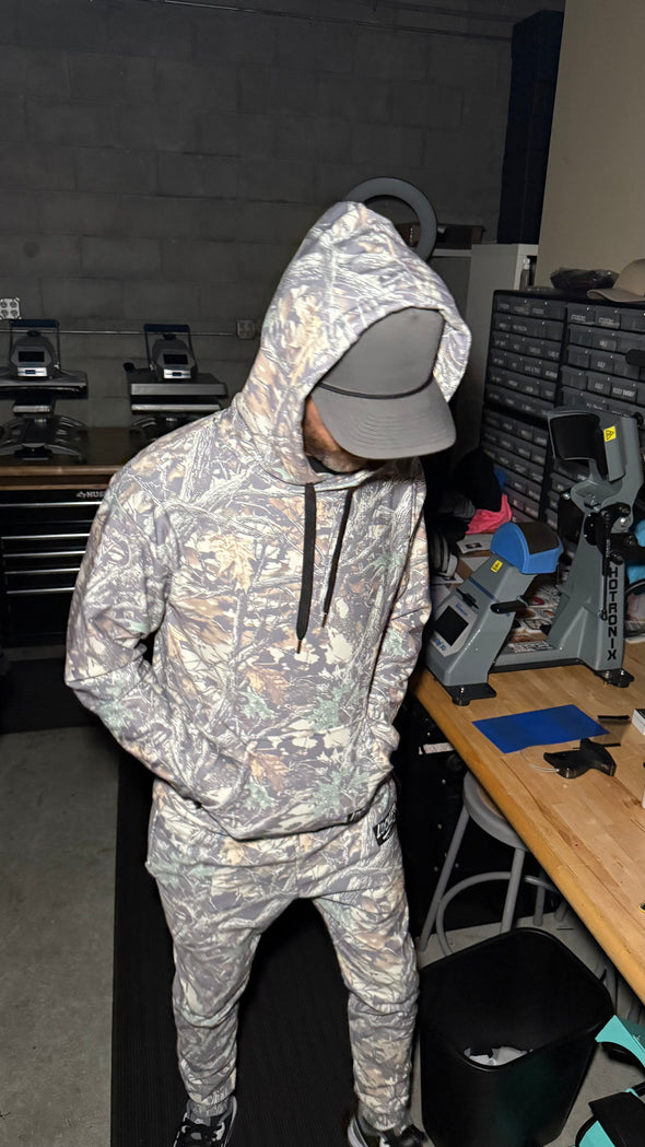 Faded Camo Wide String Hoodie Luckless Outfitters