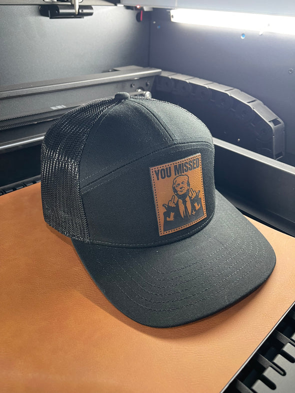 You Missed Rawhide Leather Patch SnapBack Hat