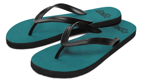 Sunflower And Skulls Flip Flops Teal
