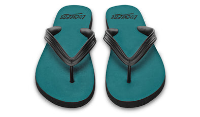 Sunflower And Skulls Flip Flops Teal