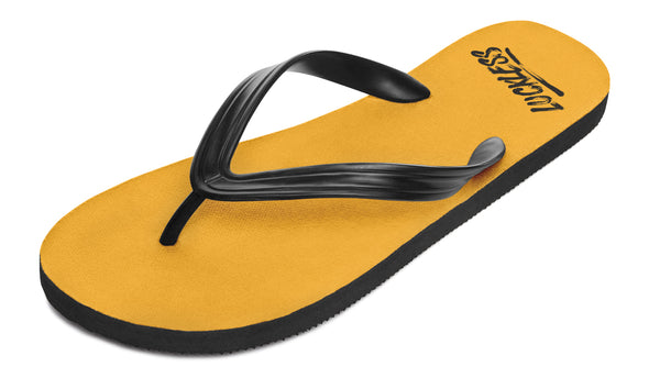 Sunflower And Skulls Yellow Flip Flops