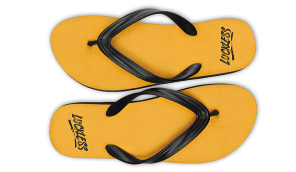 Sunflower And Skulls Yellow Flip Flops