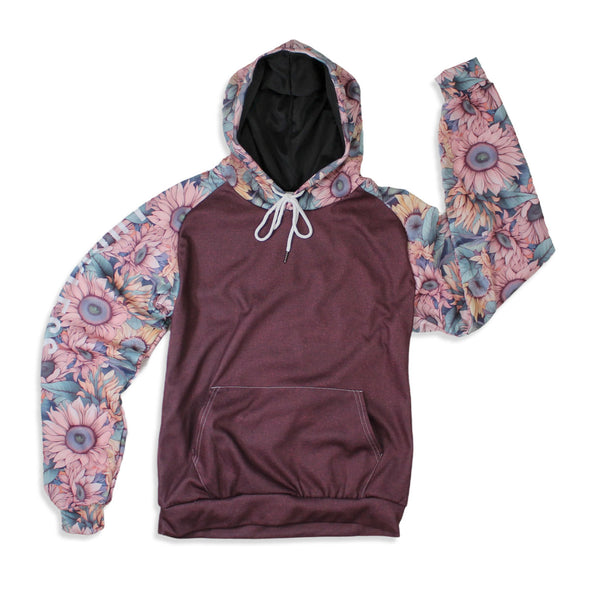 Heavy Fleece Raglan Hoodie | Soft Floral Poppy