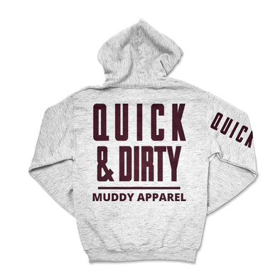 The Original Ash/Maroon "Quick & Dirty" Hoodie by Muddy Apparel