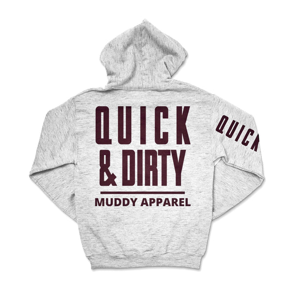 The Original Ash/Maroon "Quick & Dirty" Hoodie by Muddy Apparel