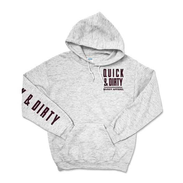 The Original Ash/Maroon "Quick & Dirty" Hoodie by Muddy Apparel