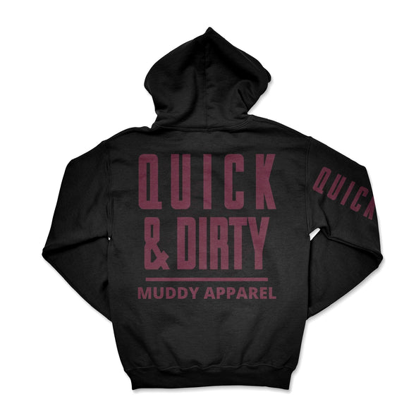 The Original Black/Maroon "Quick & Dirty" Hoodie by Muddy Apparel
