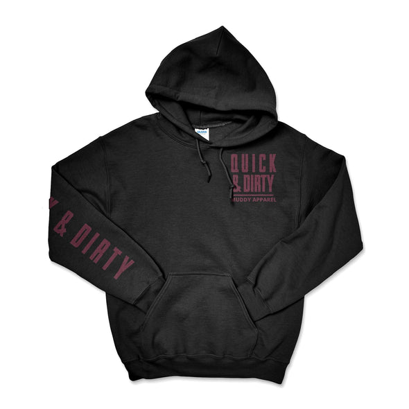 The Original Black/Maroon "Quick & Dirty" Hoodie by Muddy Apparel