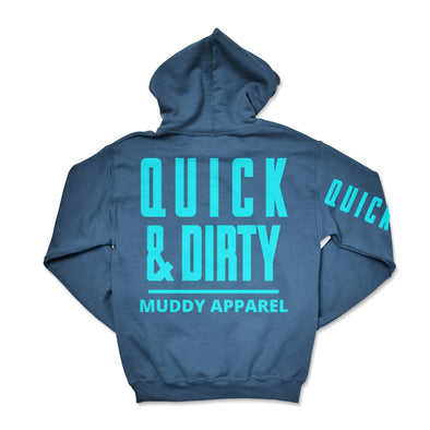 The Original Indigo Blue/Turquoise "Quick & Dirty" Hoodie by Muddy Apparel