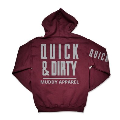 The Original Maroon/Gray "Quick & Dirty" Hoodie by Muddy Apparel
