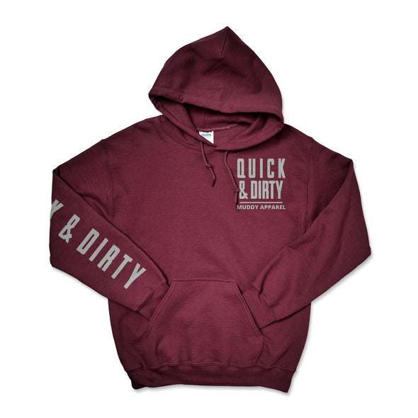 The Original Maroon/Gray "Quick & Dirty" Hoodie by Muddy Apparel