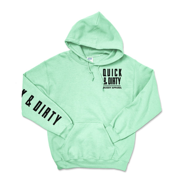 The Original Mint Green/Black "Quick & Dirty" Hoodie by Muddy Apparel