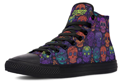 Blacklight Sugar Skull High Tops