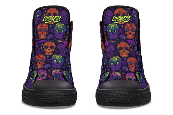 Blacklight Sugar Skull High Tops