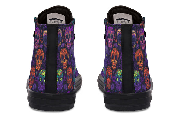 Blacklight Sugar Skull High Tops