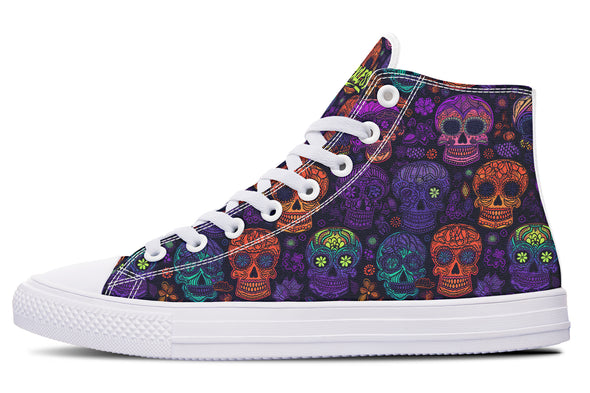 Blacklight Sugar Skull High Tops