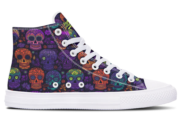 Blacklight Sugar Skull High Tops