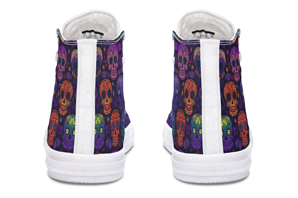 Blacklight Sugar Skull High Tops