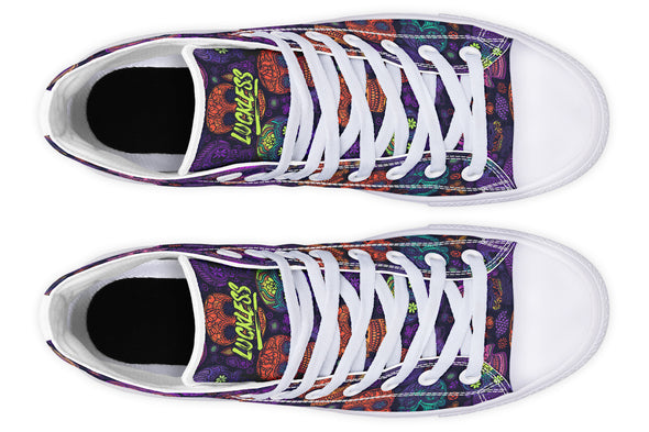 Blacklight Sugar Skull High Tops