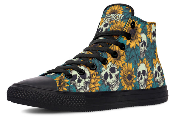 Sunflower And Skulls High Tops