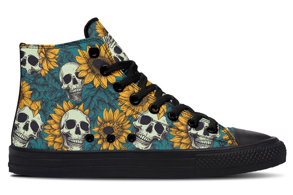 Sunflower And Skulls High Tops