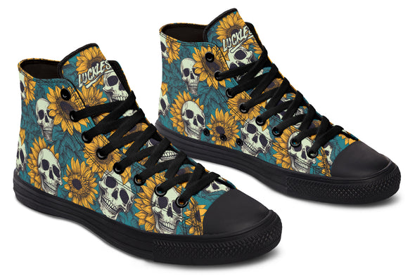 Sunflower And Skulls High Tops